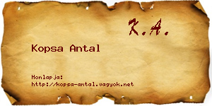 Kopsa Antal névjegykártya